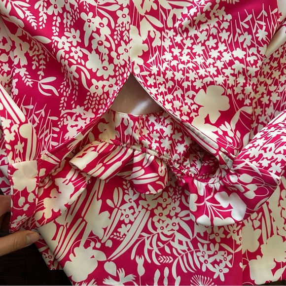 Tuckernuck Pink White Wildflower Blythe Sleeveless Floral A Line Bow Dress Sz Sm - Picture 14 of 16